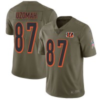 Nike Cincinnati Bengals #87 C.J. Uzomah Olive Men's Stitched NFL Limited 2017 Salute To Service Jersey