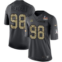 Nike Cincinnati Bengals #98 D.J. Reader Black Team Color Super Bowl LVI Patch Men's Stitched NFL Limited Therma Long Sleeve Jersey