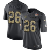 Nike Cincinnati Bengals #26 Trae Waynes Black Team Color Super Bowl LVI Patch Men's Stitched NFL Limited Therma Long Sleeve Jersey