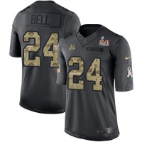 Nike Cincinnati Bengals #24 Vonn Bell Black Team Color Super Bowl LVI Patch Men's Stitched NFL Limited Therma Long Sleeve Jersey