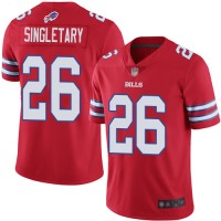 Nike Buffalo Bills #26 Devin Singletary Red Men's Stitched NFL Limited Rush Jersey