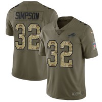 Nike Buffalo Bills #32 O. J. Simpson Olive/Camo Men's Stitched NFL Limited 2017 Salute To Service Jersey