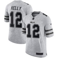 Nike Buffalo Bills #12 Jim Kelly Gray Men's Stitched NFL Limited Gridiron Gray II Jersey