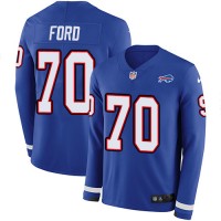 Nike Buffalo Bills #70 Cody Ford Royal Blue Team Color Men's Stitched NFL Limited Therma Long Sleeve Jersey