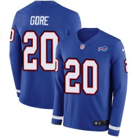 Nike Buffalo Bills #20 Frank Gore Royal Blue Team Color Men's Stitched NFL Limited Therma Long Sleeve Jersey