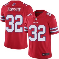 Nike Buffalo Bills #32 O. J. Simpson Red Men's Stitched NFL Elite Rush Jersey