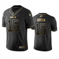 Nike Buffalo Bills #15 John Brown Black Golden Limited Edition Stitched NFL Jersey