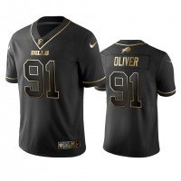 Nike Buffalo Bills #91 Ed Oliver Black Golden Limited Edition Stitched NFL Jersey