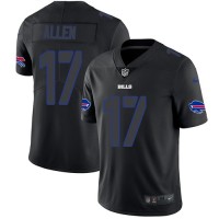 Nike Buffalo Bills #17 Josh Allen Black Men's Stitched NFL Limited Rush Impact Jersey