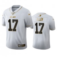 Buffalo Buffalo Bills #17 Josh Allen Men's Nike White Golden Edition Vapor Limited NFL 100 Jersey