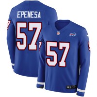 Nike Buffalo Bills #57 A.J. Epenesas Royal Blue Team Color Men's Stitched NFL Limited Therma Long Sleeve Jersey