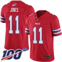Nike Buffalo Bills #11 Zay Jones Red Men's Stitched NFL Limited Rush 100th Season Jersey