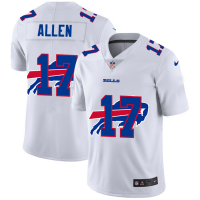 Buffalo Buffalo Bills #17 Josh Allen White Men's Nike Team Logo Dual Overlap Limited NFL Jersey