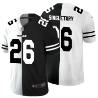 Buffalo Buffalo Bills?#26 Devin Singletary Men's Black V White Peace Split Nike Vapor Untouchable Limited NFL Jersey