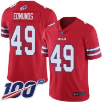 Nike Buffalo Bills #49 Tremaine Edmunds Red Men's Stitched NFL Limited Rush 100th Season Jersey