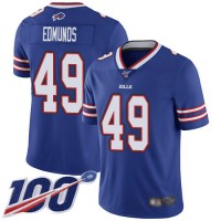 Nike Buffalo Bills #49 Tremaine Edmunds Royal Blue Team Color Men's Stitched NFL 100th Season Vapor Limited Jersey