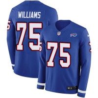 Nike Buffalo Bills #75 Daryl Williams Royal Blue Team Color Men's Stitched NFL Limited Therma Long Sleeve Jersey