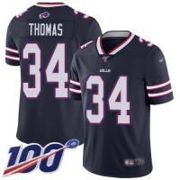 Nike Buffalo Bills #34 Thurman Thomas Navy Men's Stitched NFL Limited Inverted Legend 100th Season Jersey