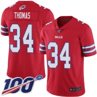Nike Buffalo Bills #34 Thurman Thomas Red Men's Stitched NFL Limited Rush 100th Season Jersey
