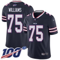 Nike Buffalo Bills #75 Daryl Williams Navy Men's Stitched NFL Limited Inverted Legend 100th Season Jersey