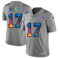 Buffalo Buffalo Bills #17 Josh Allen Men's Nike Multi-Color 2020 NFL Crucial Catch NFL Jersey Greyheather