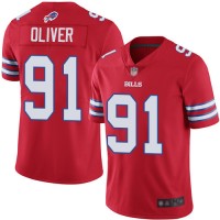 Nike Buffalo Bills #91 Ed Oliver Red Men's Stitched NFL Limited Rush Jersey