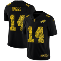 Buffalo Buffalo Bills #14 Stefon Diggs Men's Nike Leopard Print Fashion Vapor Limited NFL Jersey Black