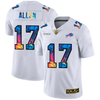 Buffalo Buffalo Bills #17 Josh Allen Men's White Nike Multi-Color 2020 NFL Crucial Catch Limited NFL Jersey