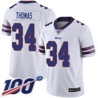 Nike Buffalo Bills #34 Thurman Thomas White Men's Stitched NFL 100th Season Vapor Limited Jersey