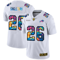 Buffalo Buffalo Bills #26 Devin Singletary Men's White Nike Multi-Color 2020 NFL Crucial Catch Limited NFL Jersey