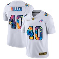 Buffalo Buffalo Bills #40 Von Miller Men's White Nike Multi-Color 2020 NFL Crucial Catch Limited NFL Jersey