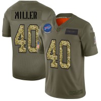 Buffalo Buffalo Bills #40 Von Miller Men's Nike 2019 Olive Camo Salute To Service Limited NFL Jersey