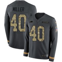 Nike Buffalo Bills #40 Von Miller Anthracite Salute to Service Men's Stitched NFL Limited Therma Long Sleeve Jersey