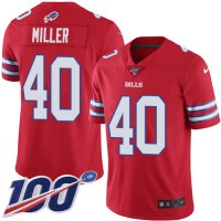 Nike Buffalo Bills #40 Von Miller Red Men's Stitched NFL Limited Rush 100th Season Jersey