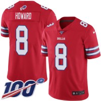 Buffalo Buffalo Bills #8 O. J. Howard Red Men's Stitched NFL Limited Rush 100th Season Jersey