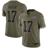 Buffalo Buffalo Bills #17 Josh Allen Nike Men's 2022 Salute To Service Limited Jersey - Olive
