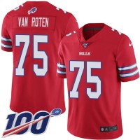 Nike Buffalo Bills #75 Greg Van Roten Red Men's Stitched NFL Limited Rush 100th Season Jersey