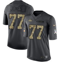 Nike Denver Broncos #77 Sam Jones Black Men's Stitched NFL Limited 2016 Salute to Service Jersey