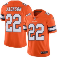 Nike Denver Broncos #22 Kareem Jackson Orange Men's Stitched NFL Limited Rush Jersey