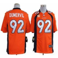 Nike Denver Broncos #92 Elvis Dumervil Orange Team Color With C Patch Men's Stitched NFL Game Jersey