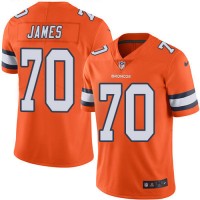 Nike Denver Broncos #70 Ja'Wuan James Orange Men's Stitched NFL Limited Rush Jersey