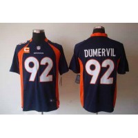 Nike Denver Broncos #92 Elvis Dumervil Navy Blue Alternate With C Patch Men's Stitched NFL Game Jersey