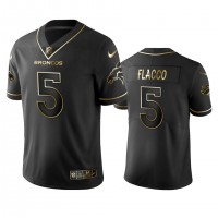 Denver Broncos #5 Joe Flacco Men's Stitched NFL Vapor Untouchable Limited Black Golden Jersey