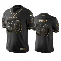 Denver Broncos #30 Phillip Lindsay Men's Stitched NFL Vapor Untouchable Limited Black Golden Jersey
