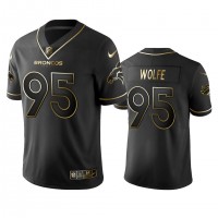 Denver Broncos #95 Derek Wolfe Men's Stitched NFL Vapor Untouchable Limited Black Golden Jersey
