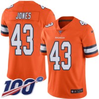 Nike Denver Broncos #43 Joe Jones Orange Men's Stitched NFL Limited Rush 100th Season Jersey