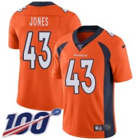 Nike Denver Broncos #43 Joe Jones Orange Team Color Men's Stitched NFL 100th Season Vapor Untouchable Limited Jersey