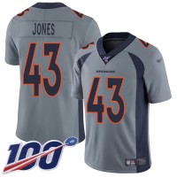 Nike Denver Broncos #43 Joe Jones Gray Men's Stitched NFL Limited Inverted Legend 100th Season Jersey