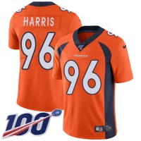 Nike Denver Broncos #96 Shelby Harris Orange Team Color Men's Stitched NFL 100th Season Vapor Untouchable Limited Jersey