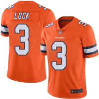 Nike Denver Broncos #3 Drew Lock Orange Men's Stitched NFL Limited Rush Jersey
